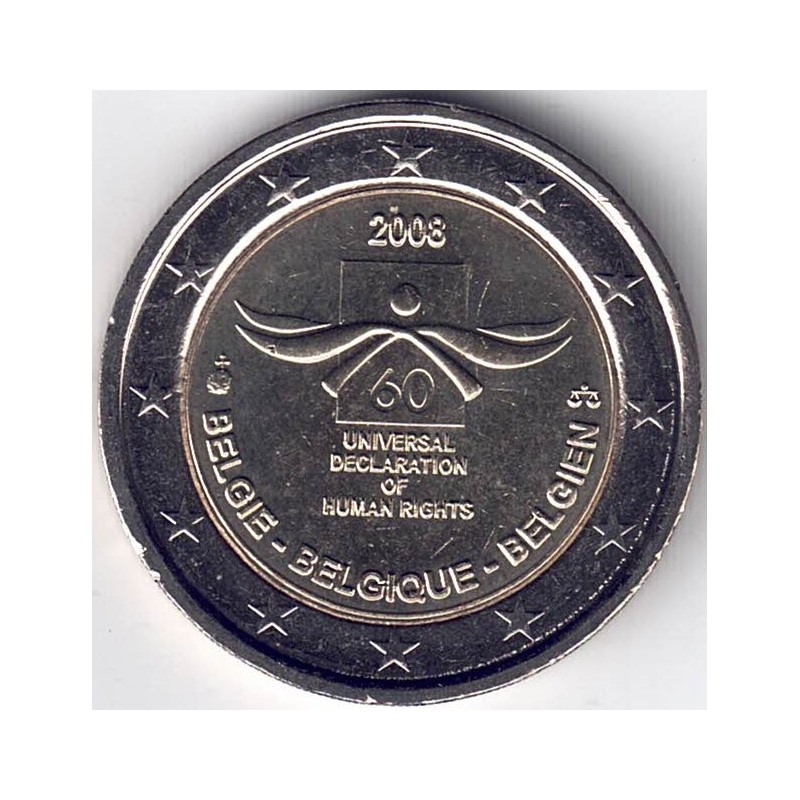 2008. 2 Euros Bélgica "Derechos Humanos"