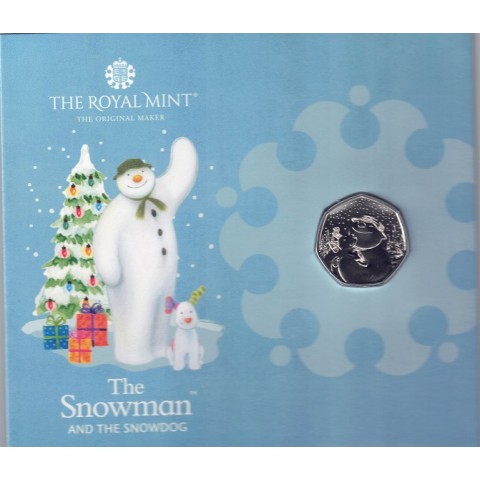 2022. Moneda Inglaterra. 50 Pence. Muñeco nieve