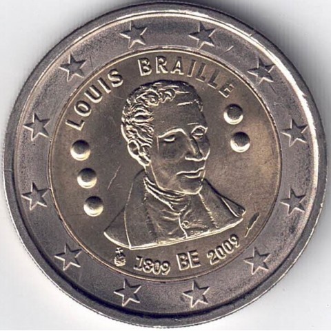 2009. 2 Euros Bélgica "Braille"