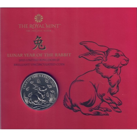 2023. Moneda Inglaterra. 5 Libras. Conejo