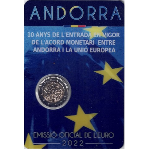 2022. 2 Euros Andorra "Acuerdo monetario"