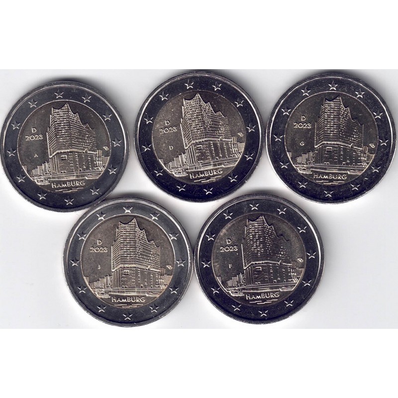 2023. 2 Euros Alemania "Hamburgo" 5 cecas