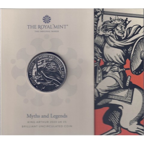 2023. Moneda Inglaterra. 5 Libras. Rey Arturo