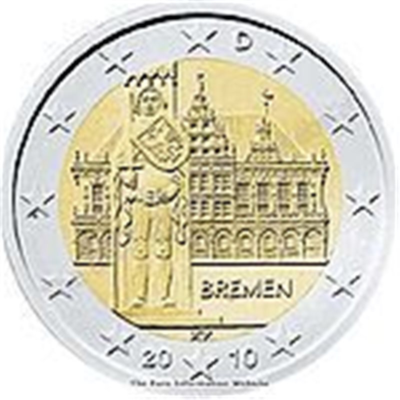2010. 2 Euros Alemania A-Berlín "Bremen"