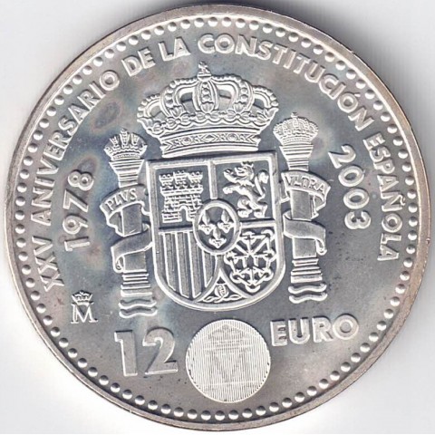 2003. Moneda 12 euros "Constitución"