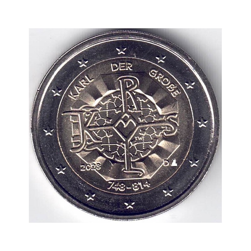 2023. 2 Euros Alemania. Carlomagno