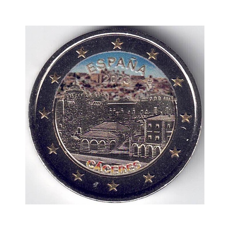 2023. 2 euros España. Caceres color (version 1)