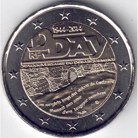 2014. 2 Euros Francia "Día D"