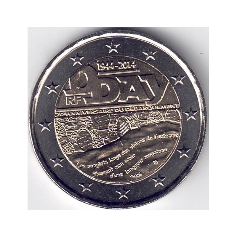 2014. 2 Euros Francia "Día D"