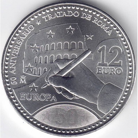 2007. Moneda 12 euros "Tratado Roma"