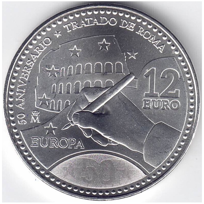2007. Moneda 12 euros "Tratado Roma"