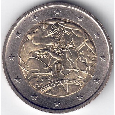 2008. 2 Euros Italia "Derechos Humanos"