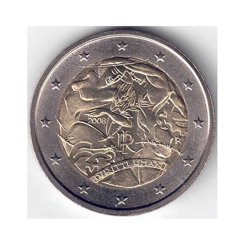 2008. 2 Euros Italia "Derechos Humanos"