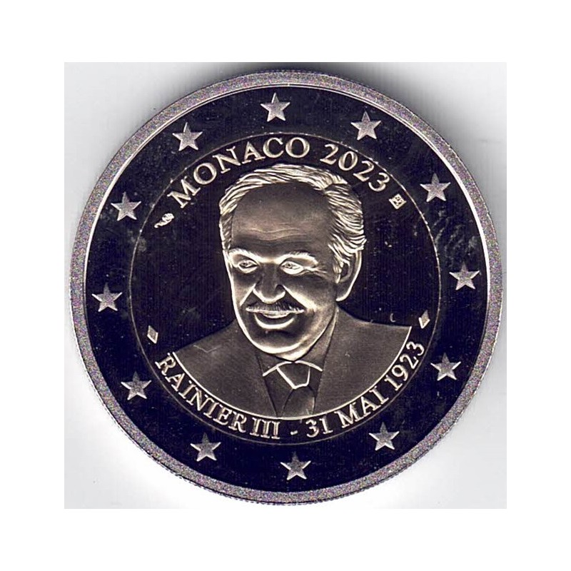 2023. 2 Euros Monaco. Rainiero III