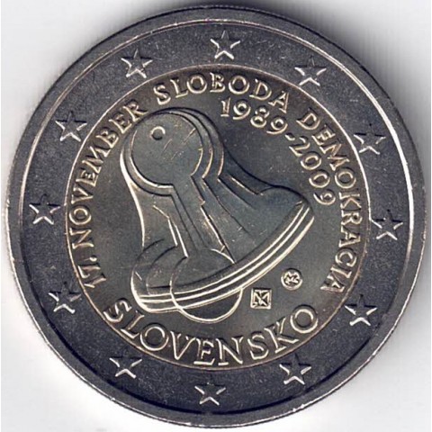 2009. 2 Euros Eslovaquia "Revolución terciopelo"