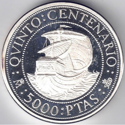 1989. 5000 Ptas V Centenario Descubrimiento America. I Serie