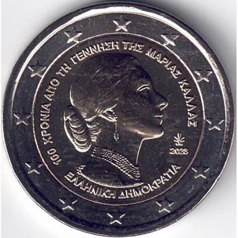 2023. 2 Euros Grecia. Maria Callas