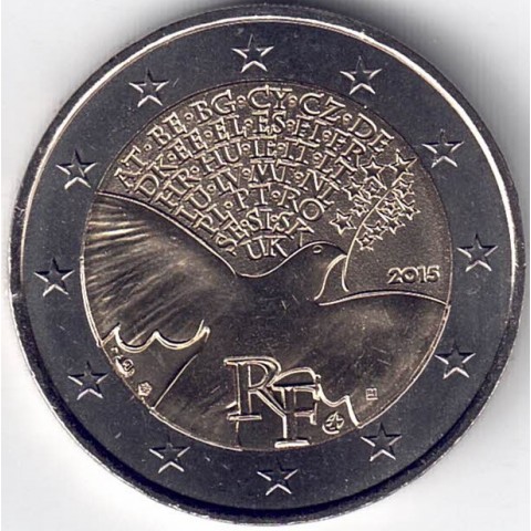 2015. 2 Euros Francia "70 Años Paz"