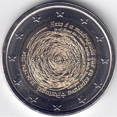 2024. 2 Euros Portugal. Claveles