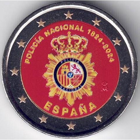 2024. 2 euros España. Policia color