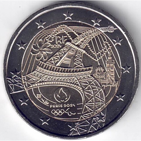 2024. 2 Euros Francia. Antorcha Olimpica