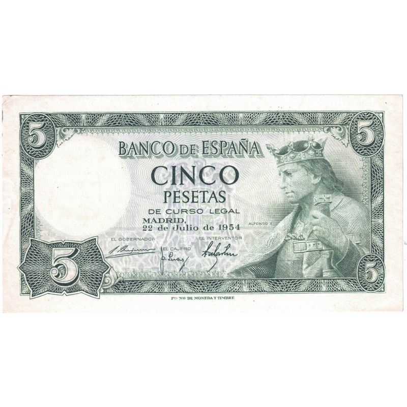 1954. 5 Ptas Alfonso X