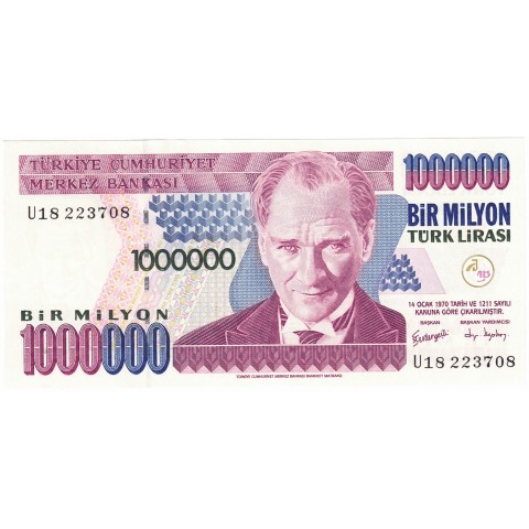 1970. 1 Millon Liras turcas Turquia