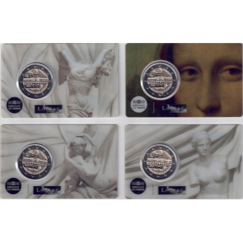 2025. 2 Euros Francia. Museo Louvre. 4 modelos