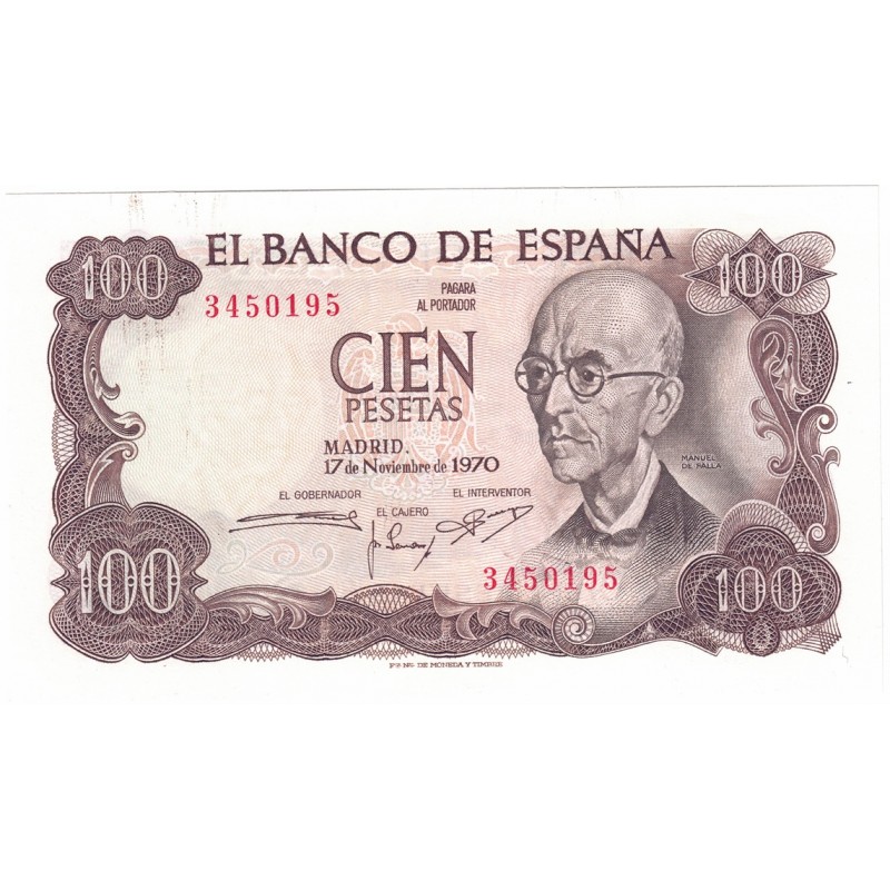 1970. 100 Ptas Manuel de Falla