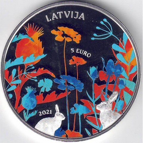 2021. 5 euros Letonia. Milagro