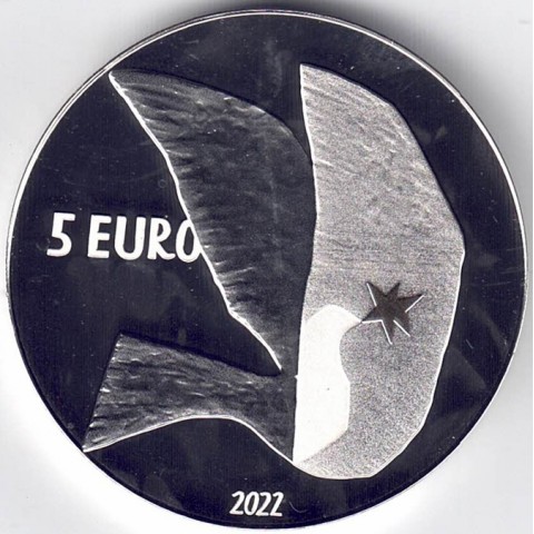 2022. 5 euros Letonia. Ucrania proof