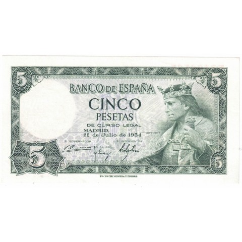 1954. 5 Ptas Alfonso X
