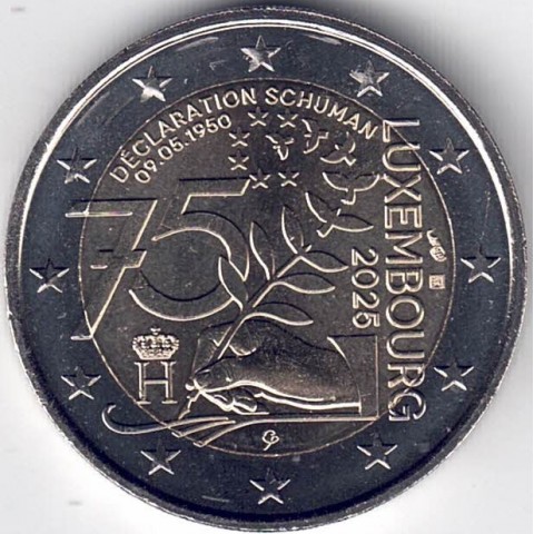 2025. 2 Euros Luxemburgo. Schuman