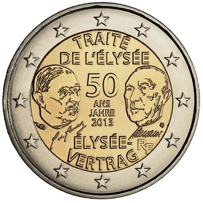 2013. 2 Euros Francia "Tratado Elíseo"