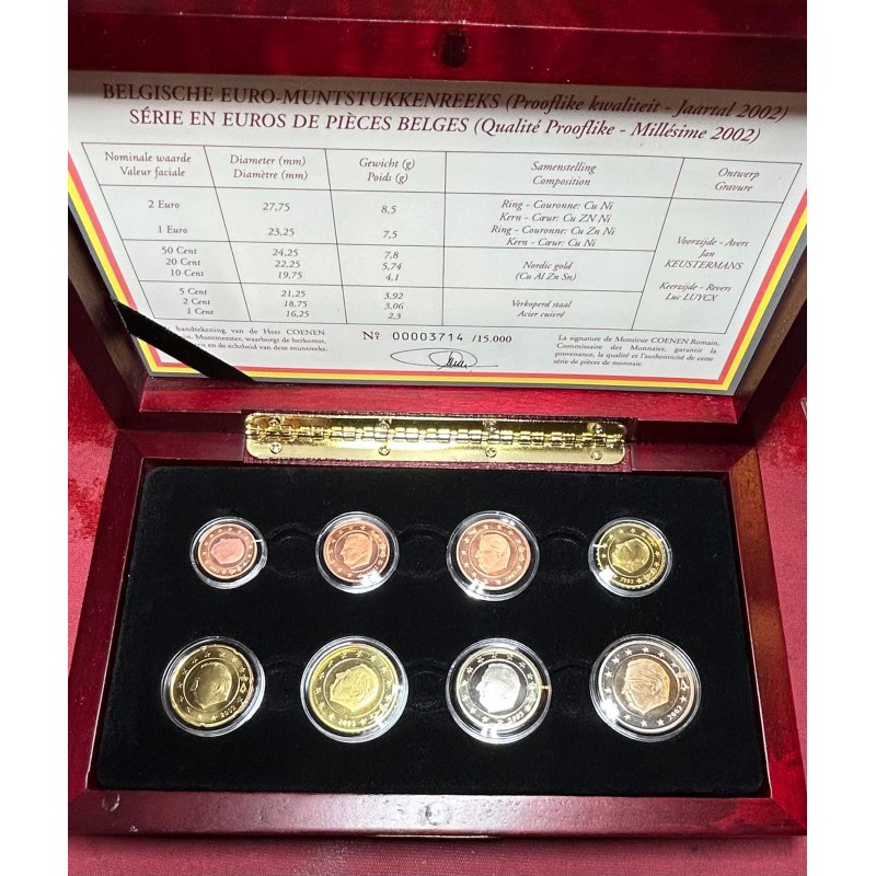 2002. Cartera euros Belgica proof