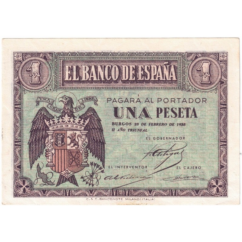 1938. 1 Pta Escudo febrero