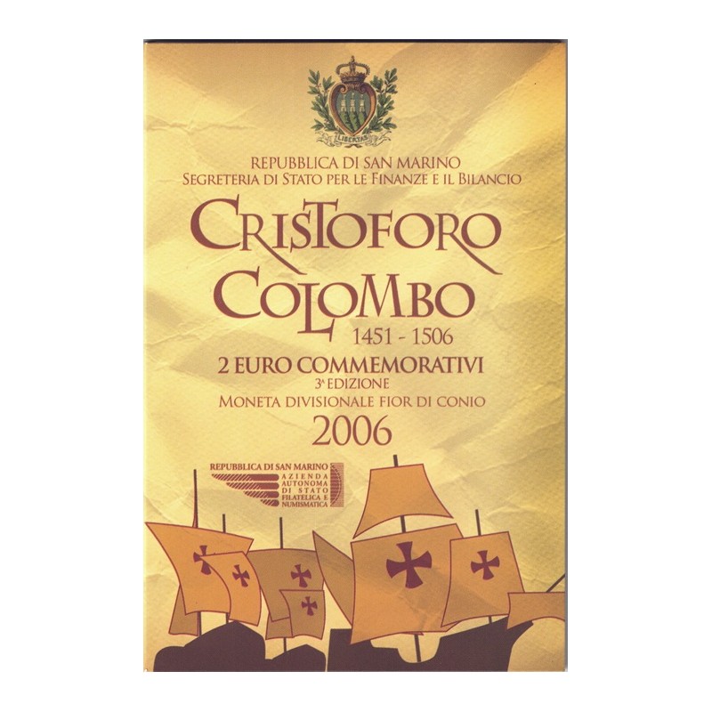 2006. 2 Euros San Marino "Colón"