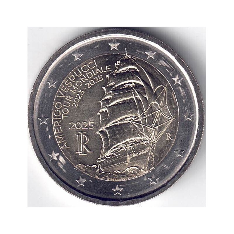 2025. 2 euros Italia. Vespucci