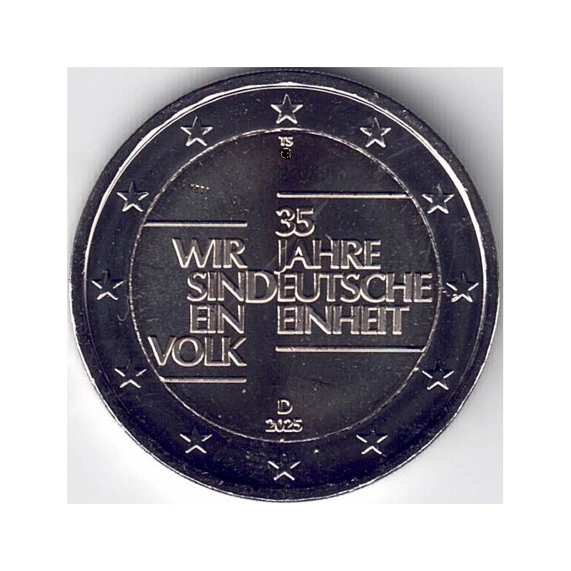 2025. 2 Euros Alemania. Unidad alemana