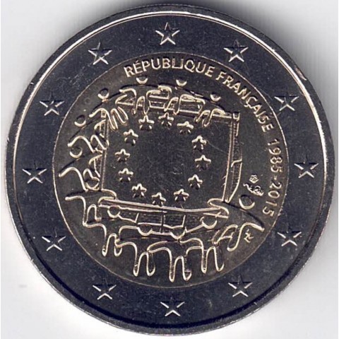 2015. 2 Euros Francia "Bandera"