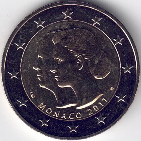 2011. 2 Euros Monaco. Boda BU