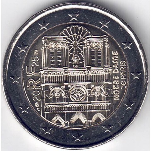 2025. 2 Euros Francia. Notre Dame