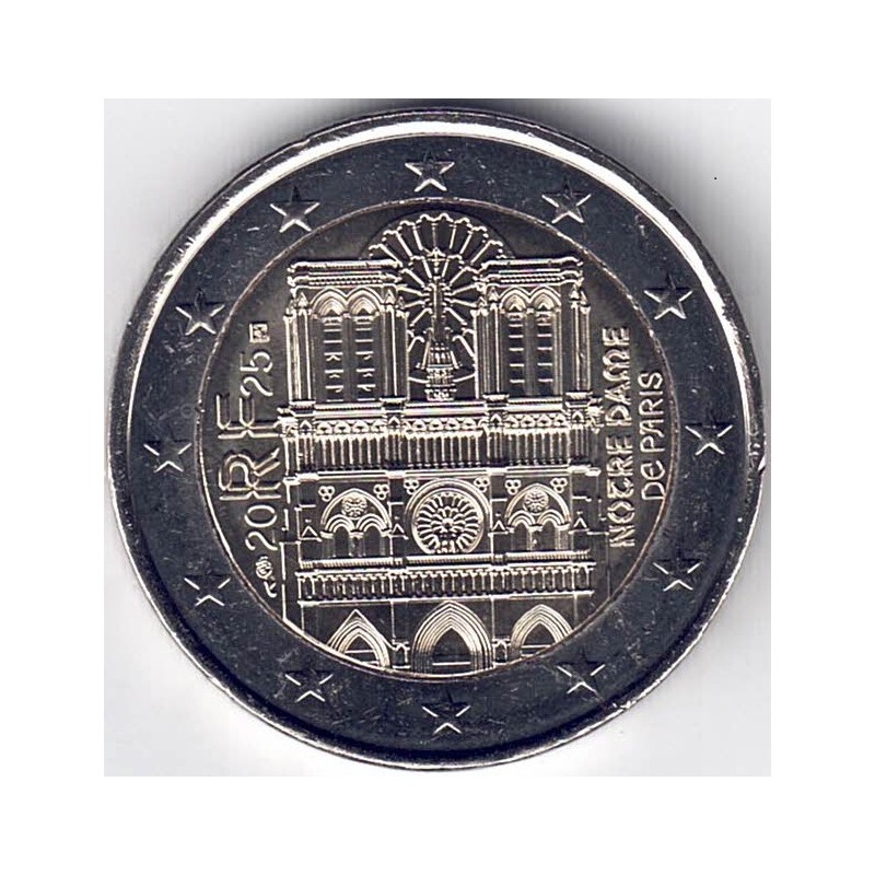2025. 2 Euros Francia. Notre Dame