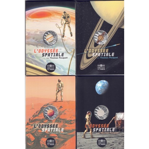 2025. 10 euros Francia. Odisea Espacial. 4 monedas