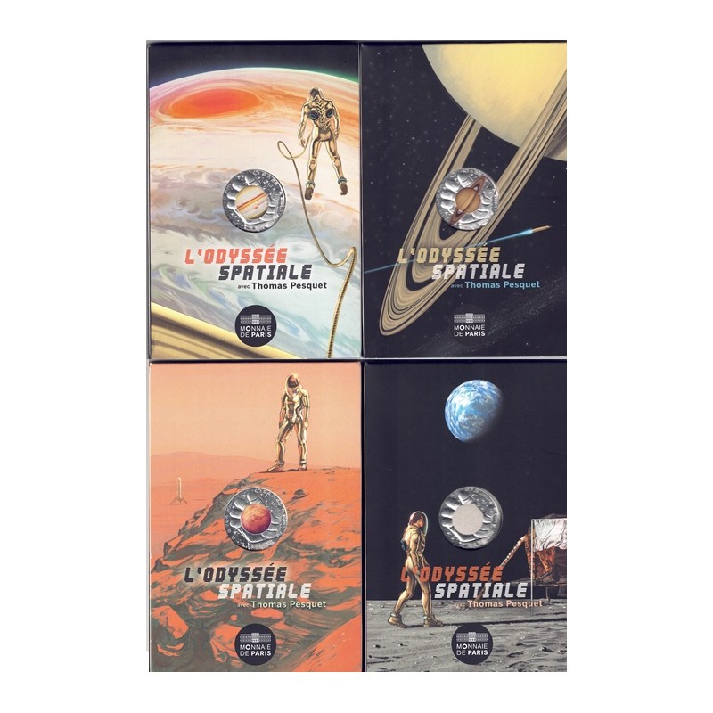 2025. 10 euros Francia. Odisea Espacial. 4 monedas