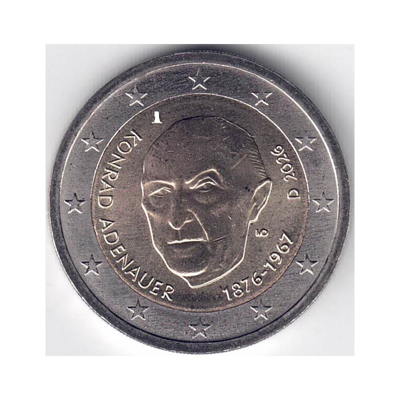 2026. 2 Euros Alemania. Konrad Adenauer