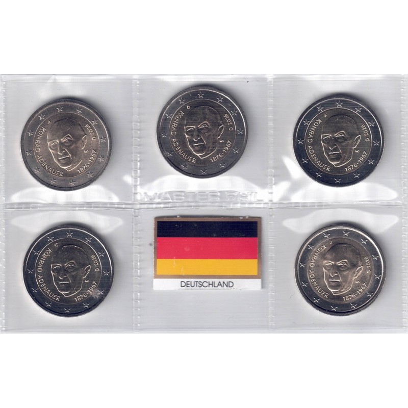 2026. 2 Euros Alemania. Konrad Adenauer 5 cecas