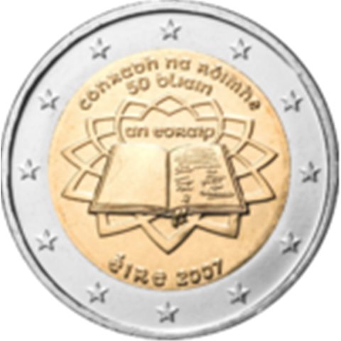 2007. 2 Euros Irlanda "Tratado de Roma"