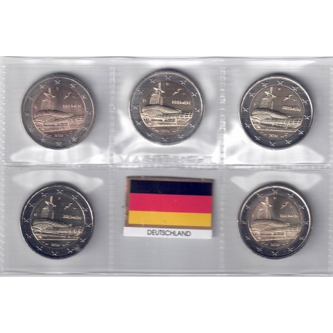 2026. 2 Euros Alemania. Bremen 5 cecas