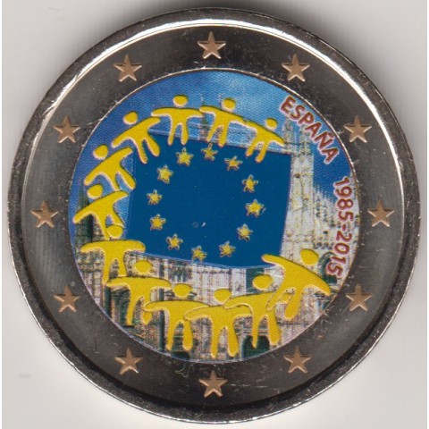 2015. 2 Euros España "Bandera" color